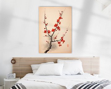 Sakura in aquarel van Peet de Rouw