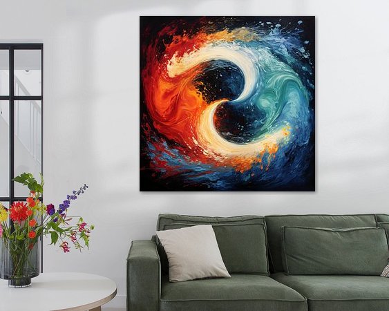 Voorbeeld van het werk in een kamer