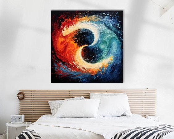 Voorbeeld van het werk in een kamer