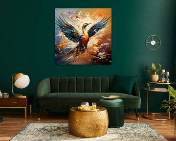 Spreid Je Vleugels: Vogel Canvas van Surreal Media