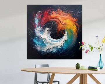 Ying Yang: Colourful Balance Canvas by Surreal Media