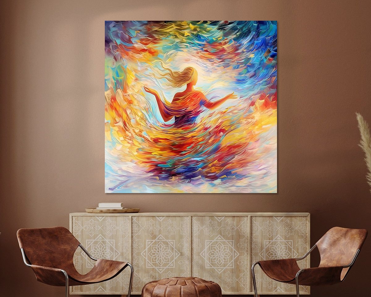 Voorbeeld van het werk in een kamer