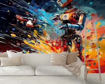 Robotisering: Bedrijfskunst Canvas van Surreal Media
