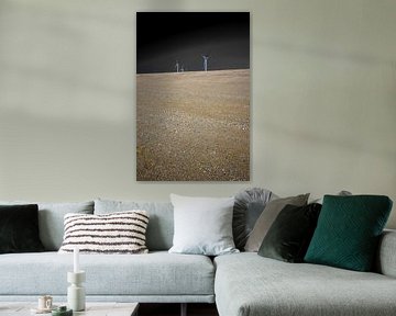 Windkraftanlagen am Strand der Maasvlakte von Leon Okkenburg