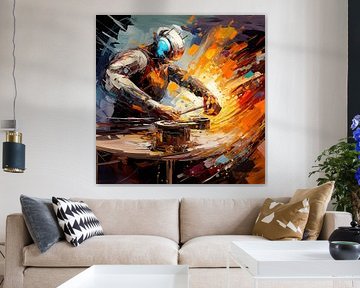 Robotisering: Werktafel Canvas van Surreal Media