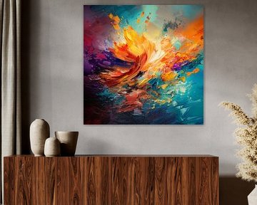 Levendig Abstract: Kleurrijk Canvas van Surreal Media