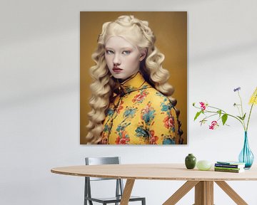 Digitales Kunstporträt "Wenn Kunst auf Mode trifft" von Carla Van Iersel
