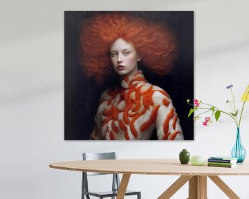 Digitales Kunstporträt "Wenn Kunst auf Mode trifft" von Carla Van Iersel