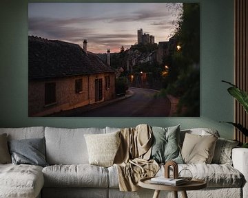 Coucher de soleil à Najac, France