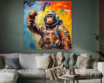 Affe als Astronaut von ARTemberaubend