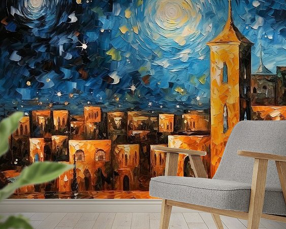 Voorbeeld van het werk in een kamer