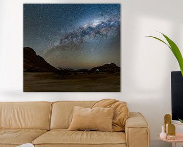 Panorama van Spitzkoppe met Melkweg in Namibië, Afrika van Patrick Groß