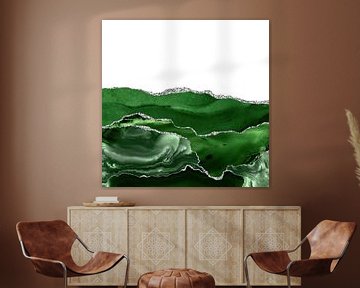 Green & Silver Agate Texture 07 by Aloke Design