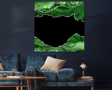 Green & Silver Agate Texture 04 by Aloke Design