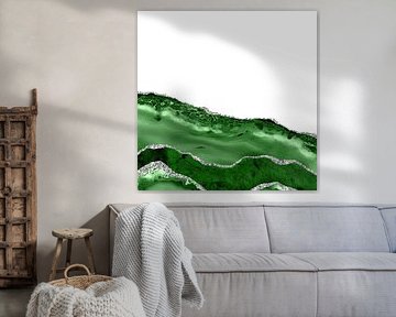 Green & Silver Agate Texture 06 by Aloke Design