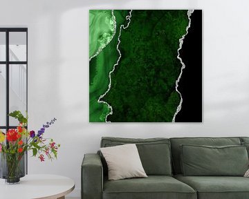 Vert &amp ; Texture Agate argentée 01 sur Aloke Design