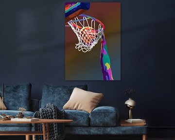 Basketbal in popart van IHSANUDDIN .