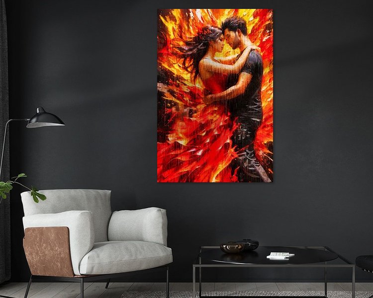Voorbeeld van het werk in een kamer