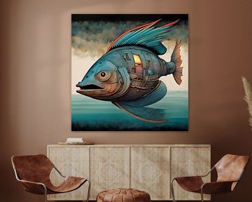 Huisvis, huist vis surreal van Rita Bardoul