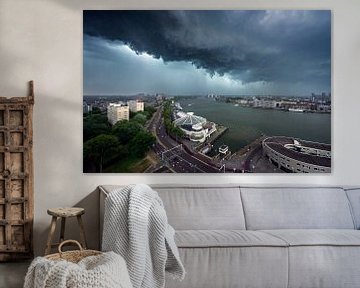 Stormy Skyline Vibes: Rotterdam from the Roof by Roy Poots