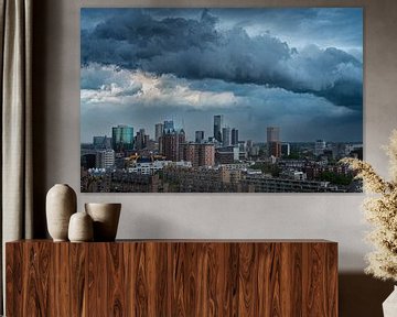 Stormy Skyline Vibes: Rotterdam from the Roof by Roy Poots