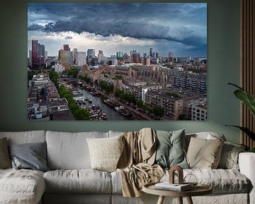 Stormy Skyline Vibes: Rotterdam from the Roof by Roy Poots