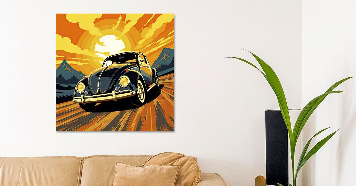 Volkswagen-Käfer von Imagine auf ArtFrame, Leinwand, Poster und mehr