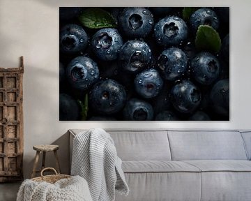 Fresh Blueberries with water drops by Studio XII