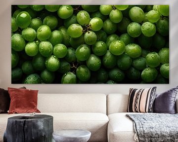 Panorama mit grünen Weintrauben von Studio XII