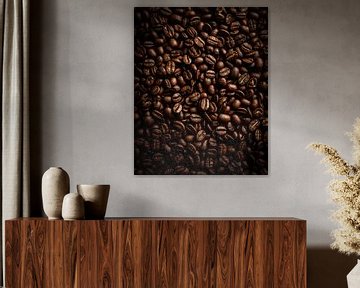 Dark coffee beans from above by Studio XII