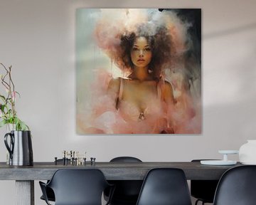 Modern digital art portrait in pastel colours by Studio Allee