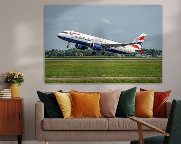 Take-off British Airways Airbus A320-200neo.