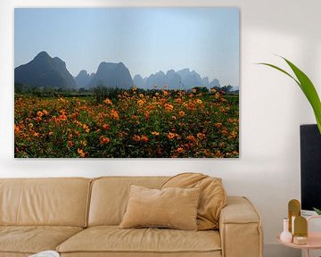 bloemenveld in Guilin (China) van Steve Puype