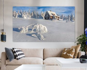 Winter cottage panorama formaat van Daniela Beyer