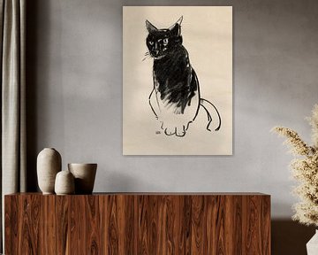 Micky , cat drawing by Pieter Hogenbirk