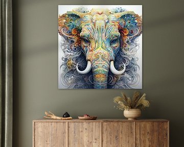Psychedelic elephant by Wall Wonder