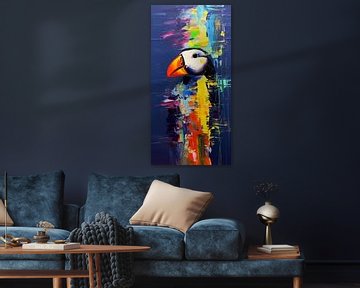 Puffin Diver Painting by Preet Lambon