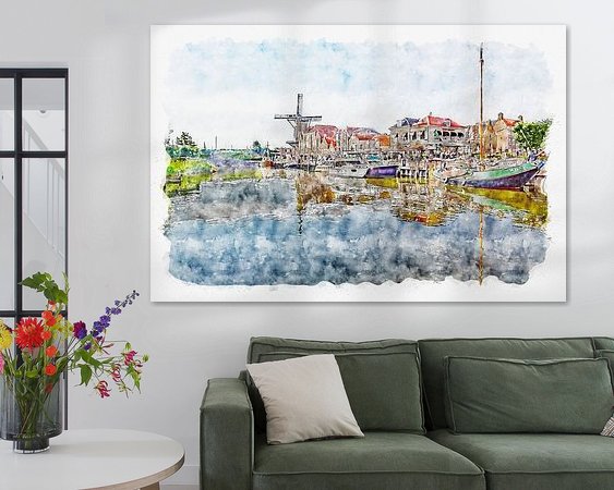 Voorbeeld van het werk in een kamer
