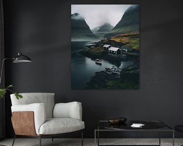 Eenzame romantiek op de Faeröer van fernlichtsicht