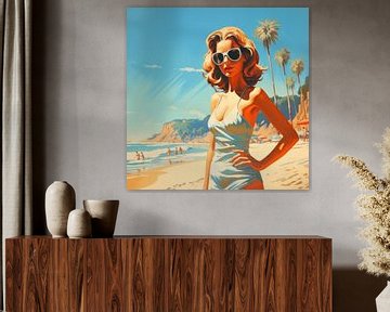 Femme sur une plage californienne sur ARTemberaubend