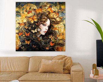 Vrouw met vlinders van ARTemberaubend