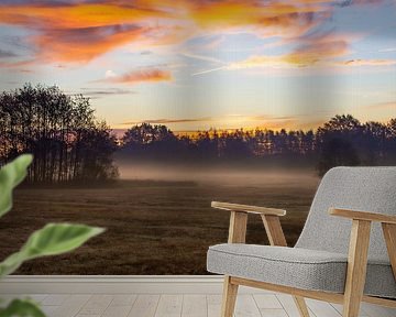 Drenthe landscape at sunset by Martijn Brink