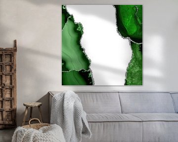 Green & Silver Agate Texture 15 by Aloke Design