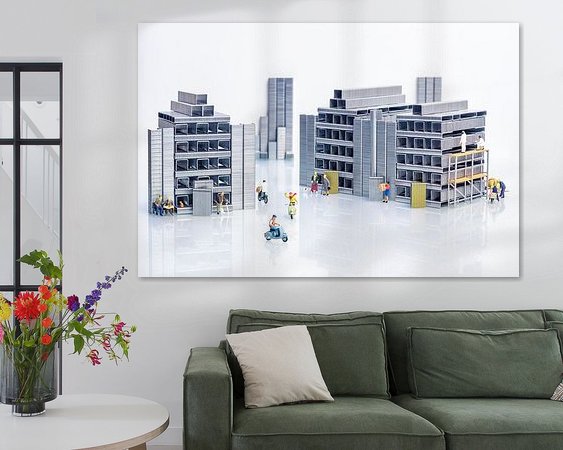 Voorbeeld van het werk in een kamer