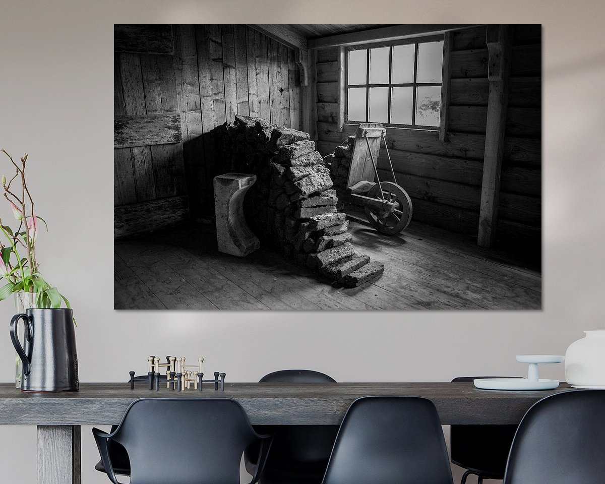 Voorbeeld van het werk in een kamer