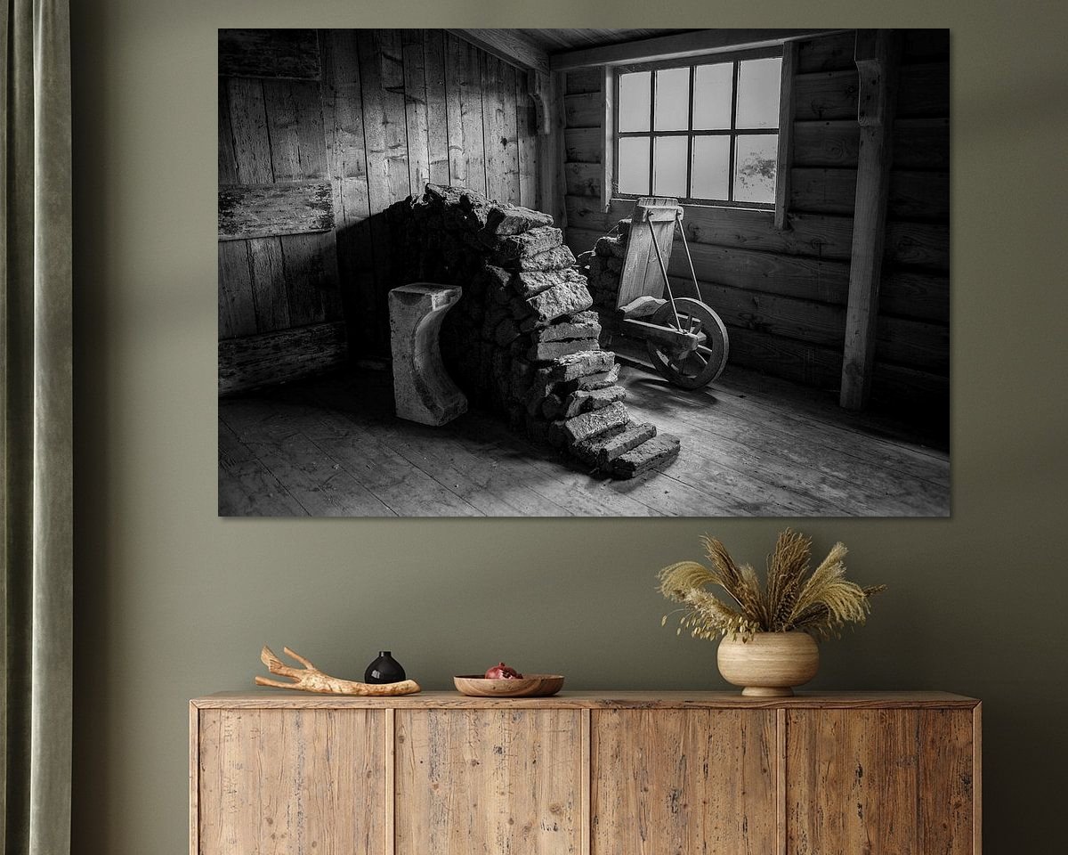 Voorbeeld van het werk in een kamer