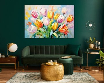 Des tulipes colorées sur Imagine