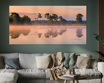 Panoramablick auf den Sonnenaufgang Aekingerzand von Henk Meijer Photography