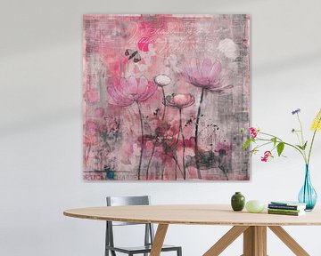 Pink Wildflower Summer Botanical Art von Andrea Haase