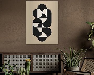 Abstracte geometrische vormen in aardse kleuren - Janpandi Stijl / Scandinavisch 2 van Kjubik